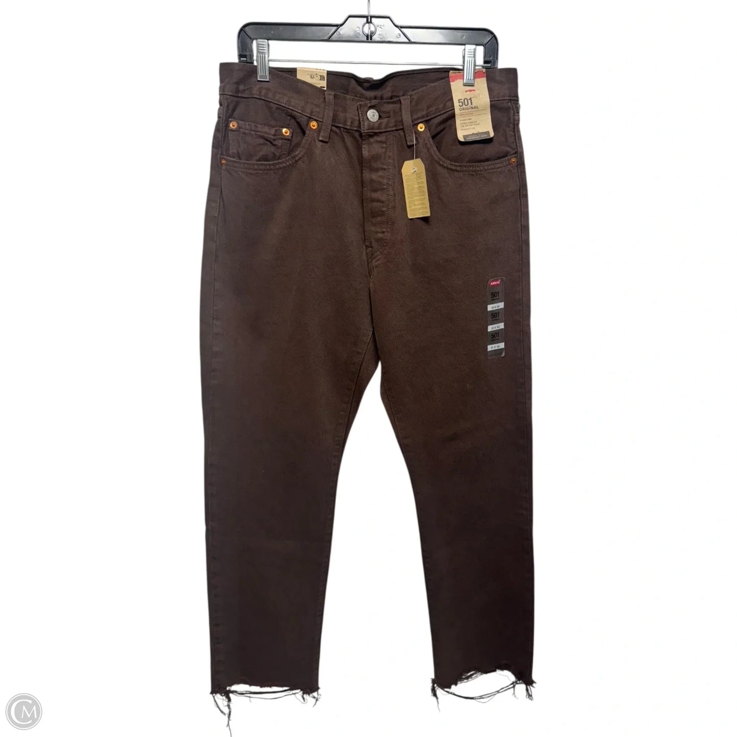 Jeans Cropped By Levis In Brown, Size: 12