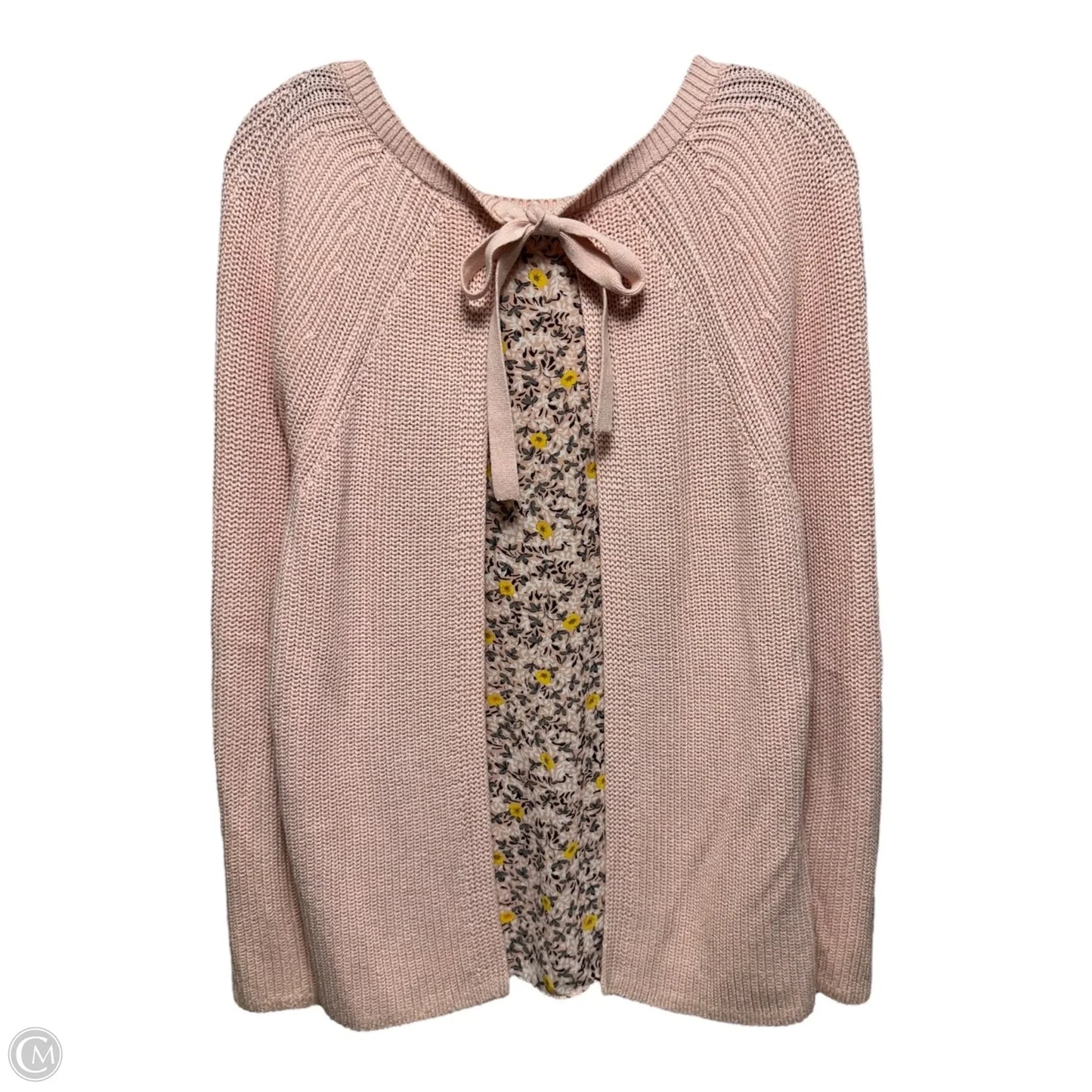 Tie Back Sweater By Loft In Pink, Size: M