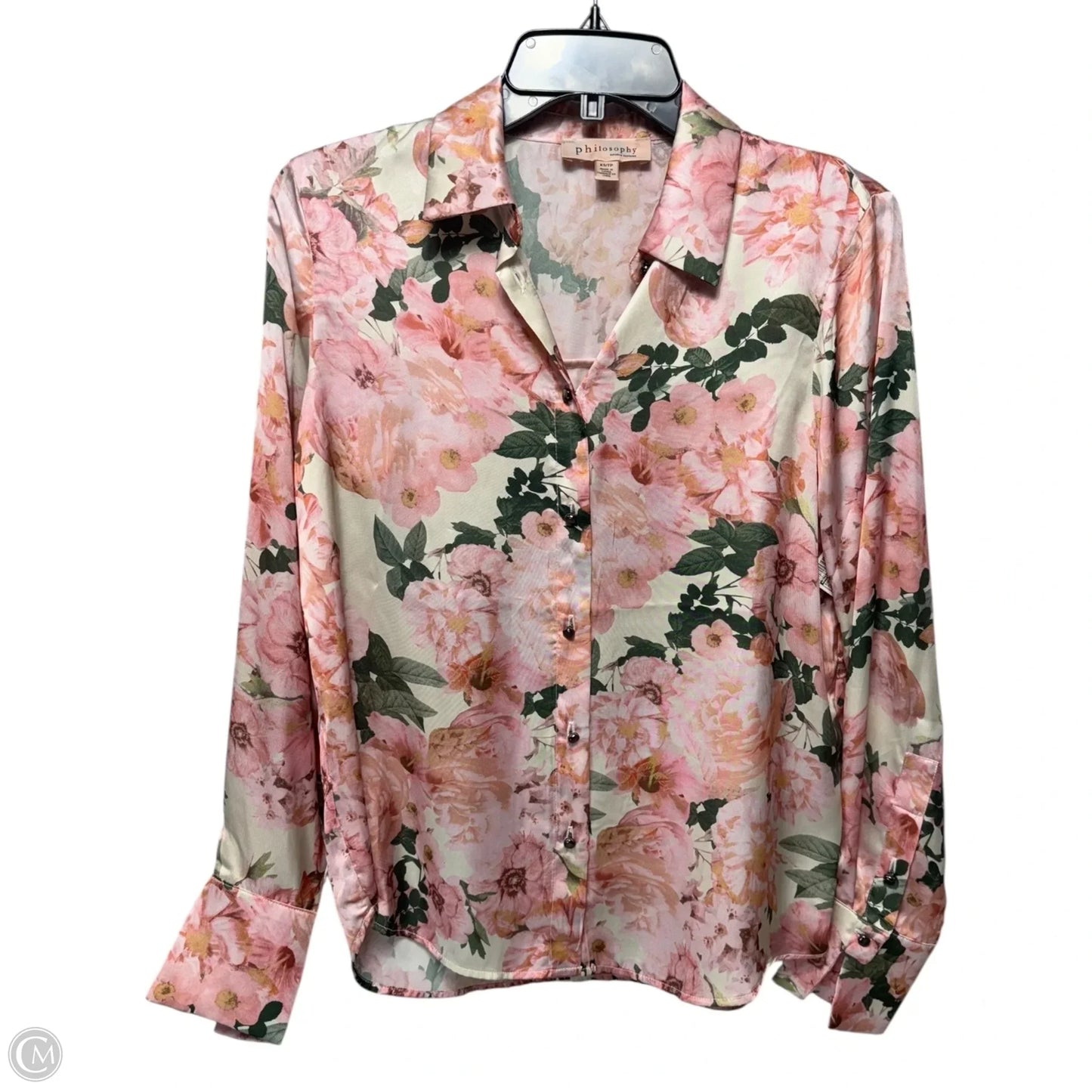 Top Long Sleeve By Philosophy In Floral Print, Size: Xs