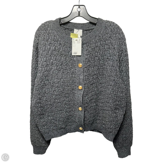 Sweater Cardigan By H&m In Grey, Size: L