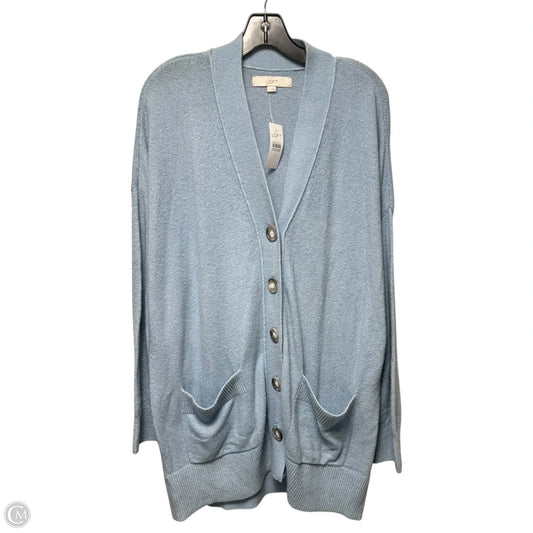 Sweater Cardigan By Loft In Blue, Size: L