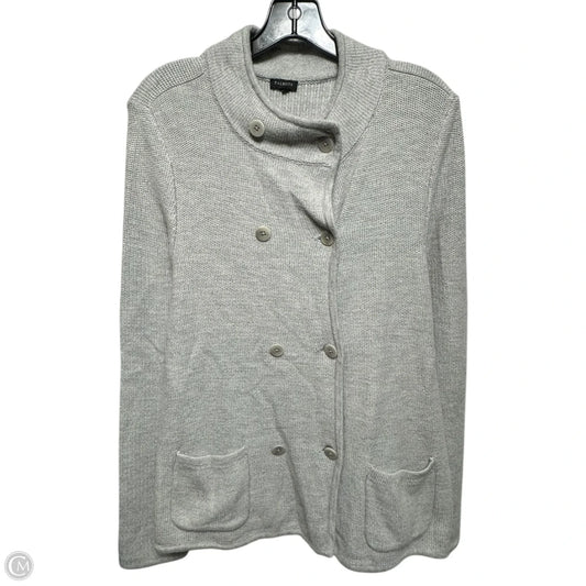 Sweater Cardigan By Talbots In Grey, Size: L