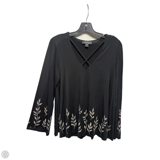 Embroidered Top Long Sleeve By Karen Kane In Black, Size: L