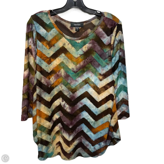 Top Long Sleeve By Karen Kane In Chevron Pattern, Size: M
