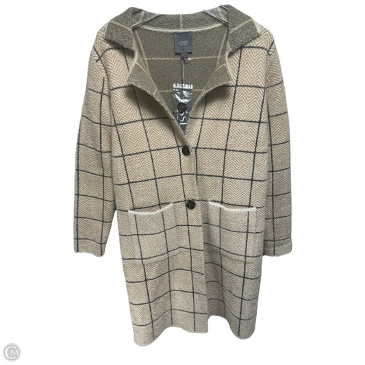 Sweater Cardigan By Lysse In Plaid Pattern, Size: Xxs