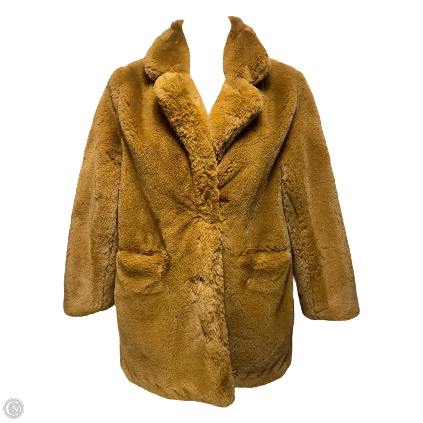 Coat Faux Fur & Sherpa By Apparis In Tan, Size: M