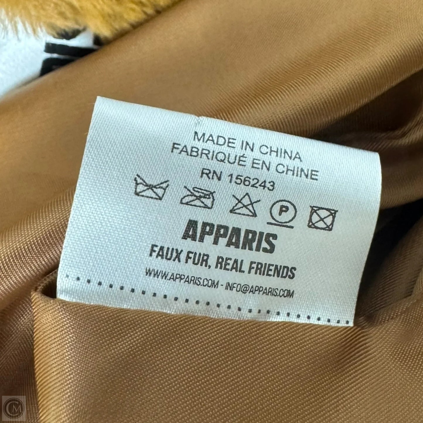 Coat Faux Fur & Sherpa By Apparis In Tan, Size: M