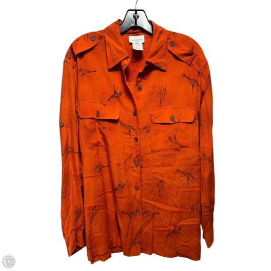 Giraffe Top Long Sleeve By Jones New York In Animal Print, Size: L