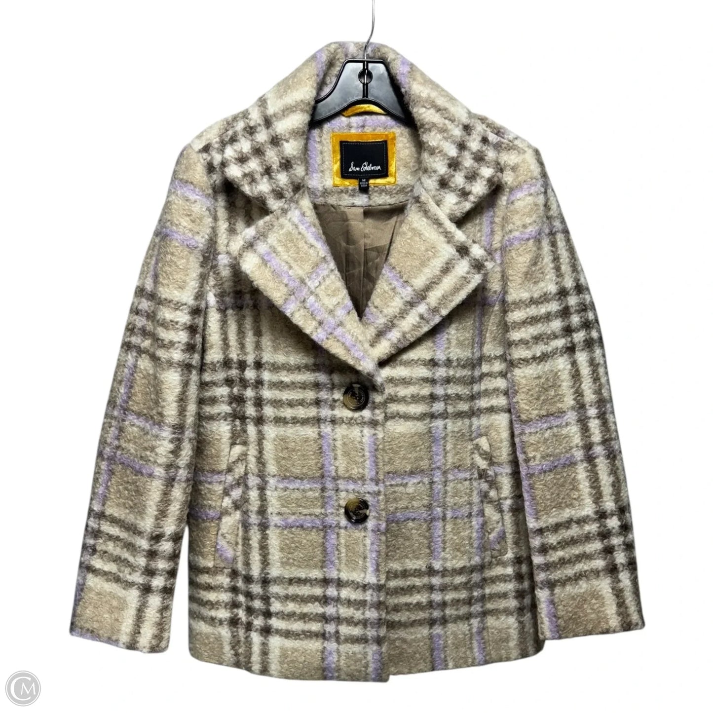 Jacket Faux Fur & Sherpa By Sam Edelman In Plaid Pattern, Size: M