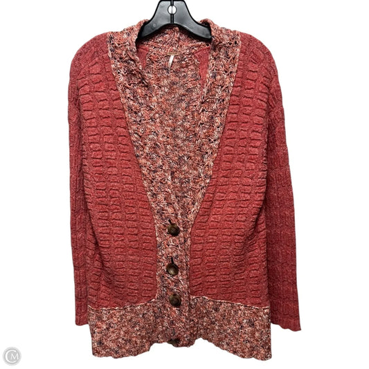 Sweater Cardigan By Free People In Coral, Size: M
