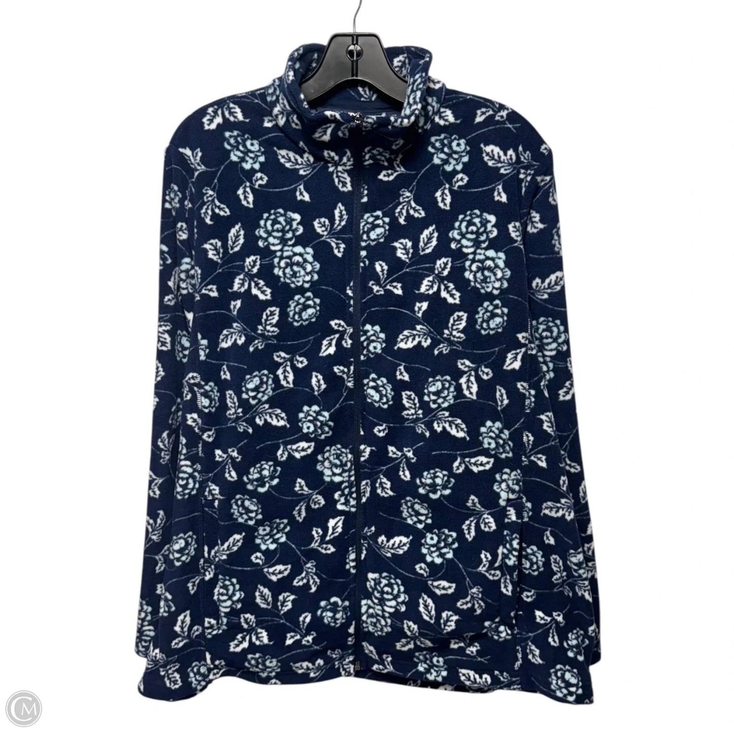 Jacket Fleece By Lands End In Floral Print, Size: Xl