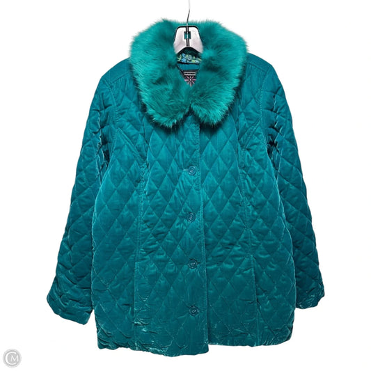 Jacket Puffer & Quilted By Isaac Mizrahi Live Qvc In Aqua, Size: L