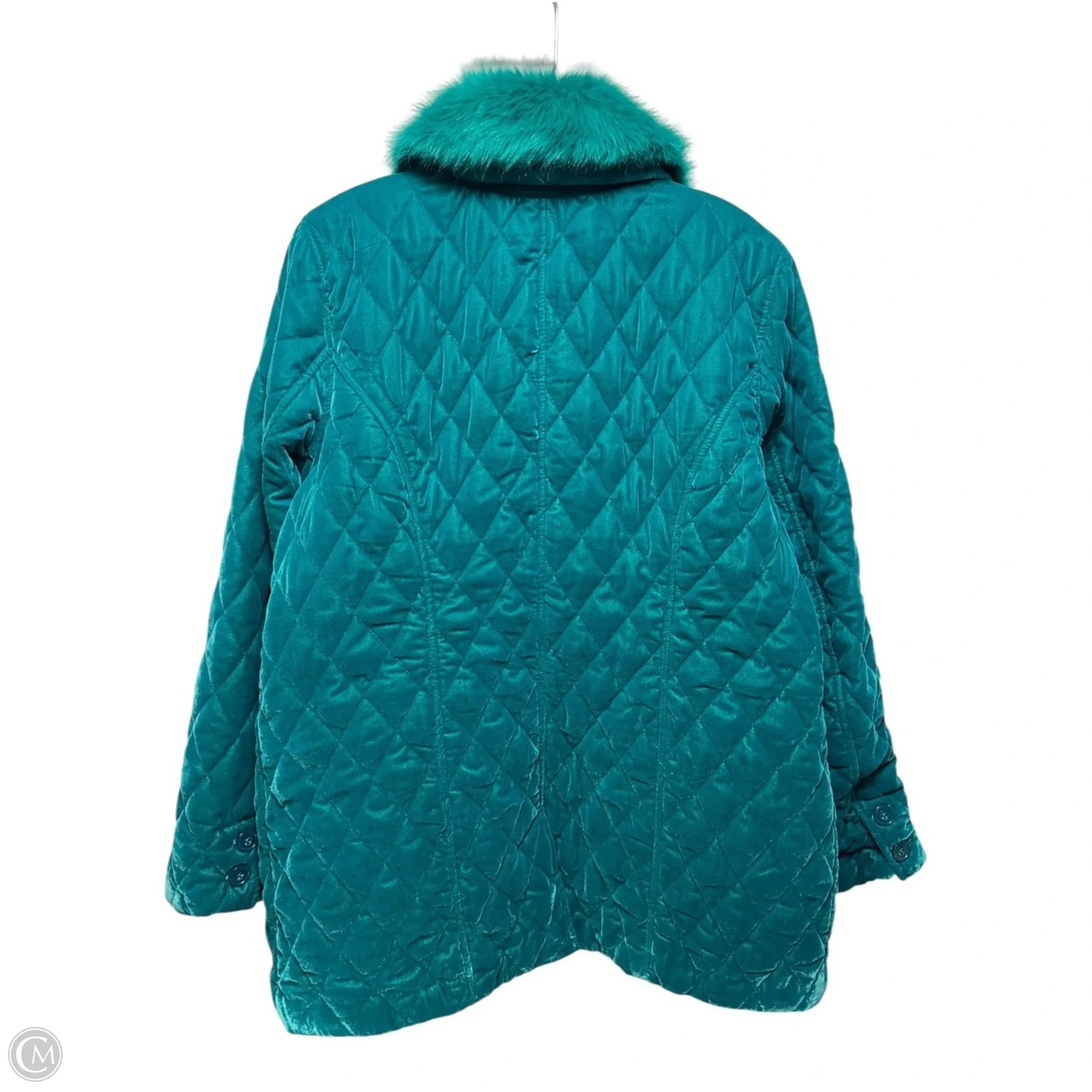 Jacket Puffer & Quilted By Isaac Mizrahi Live Qvc In Aqua, Size: L