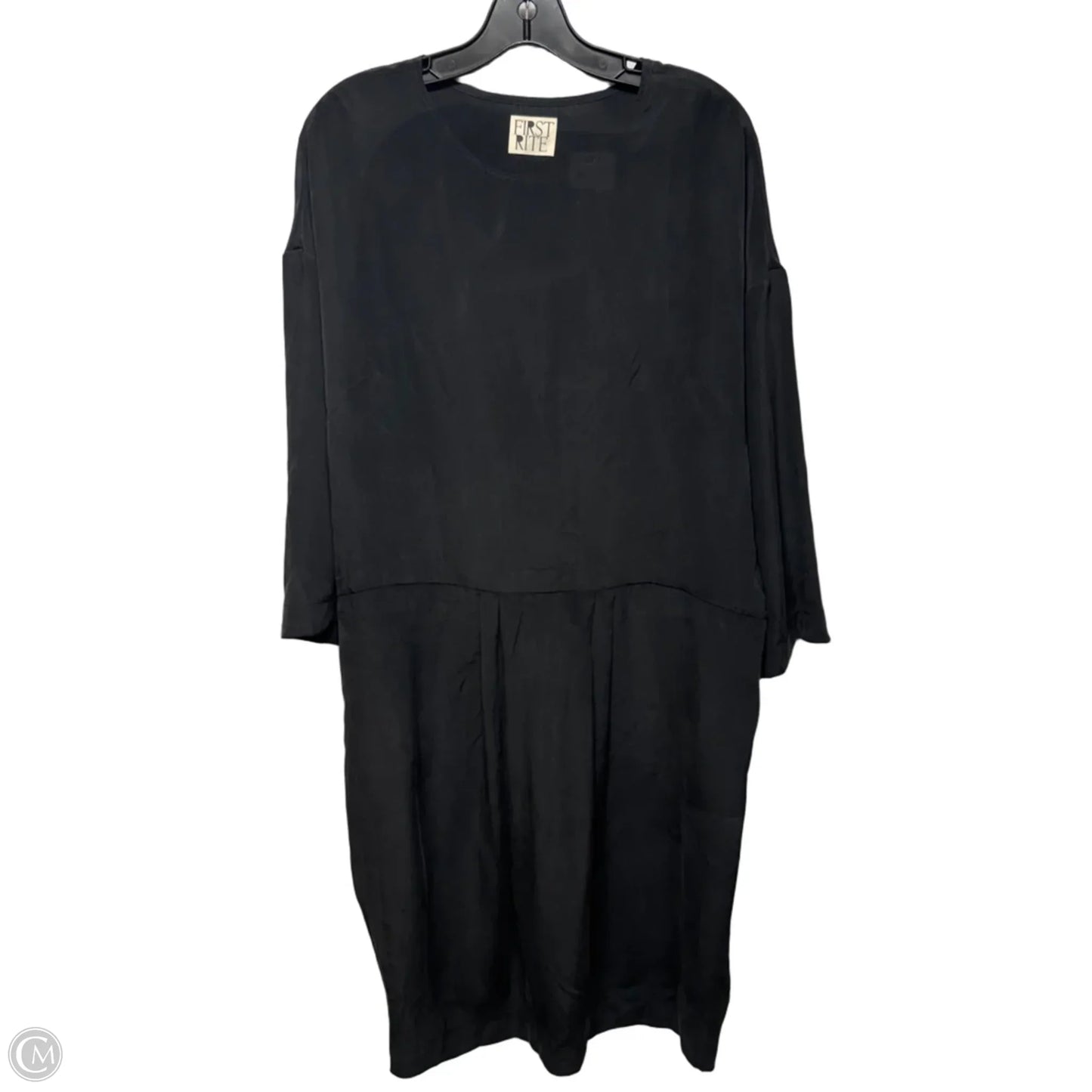 Silk Drop Waist Midi Dress By First Rite In Black, Size: S