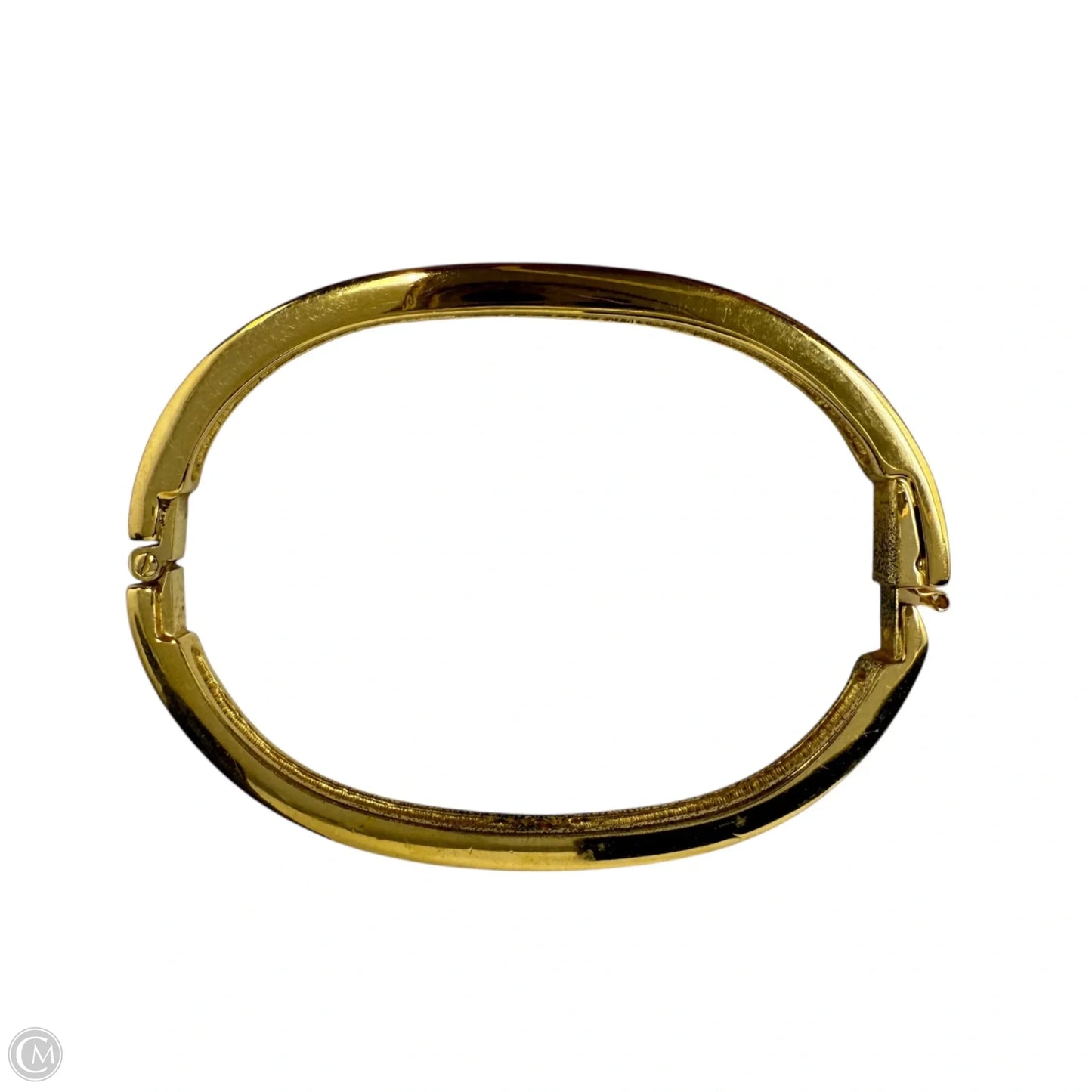 Crystal & Gold Tone Hinged Bangle Bracelet By Swarovski