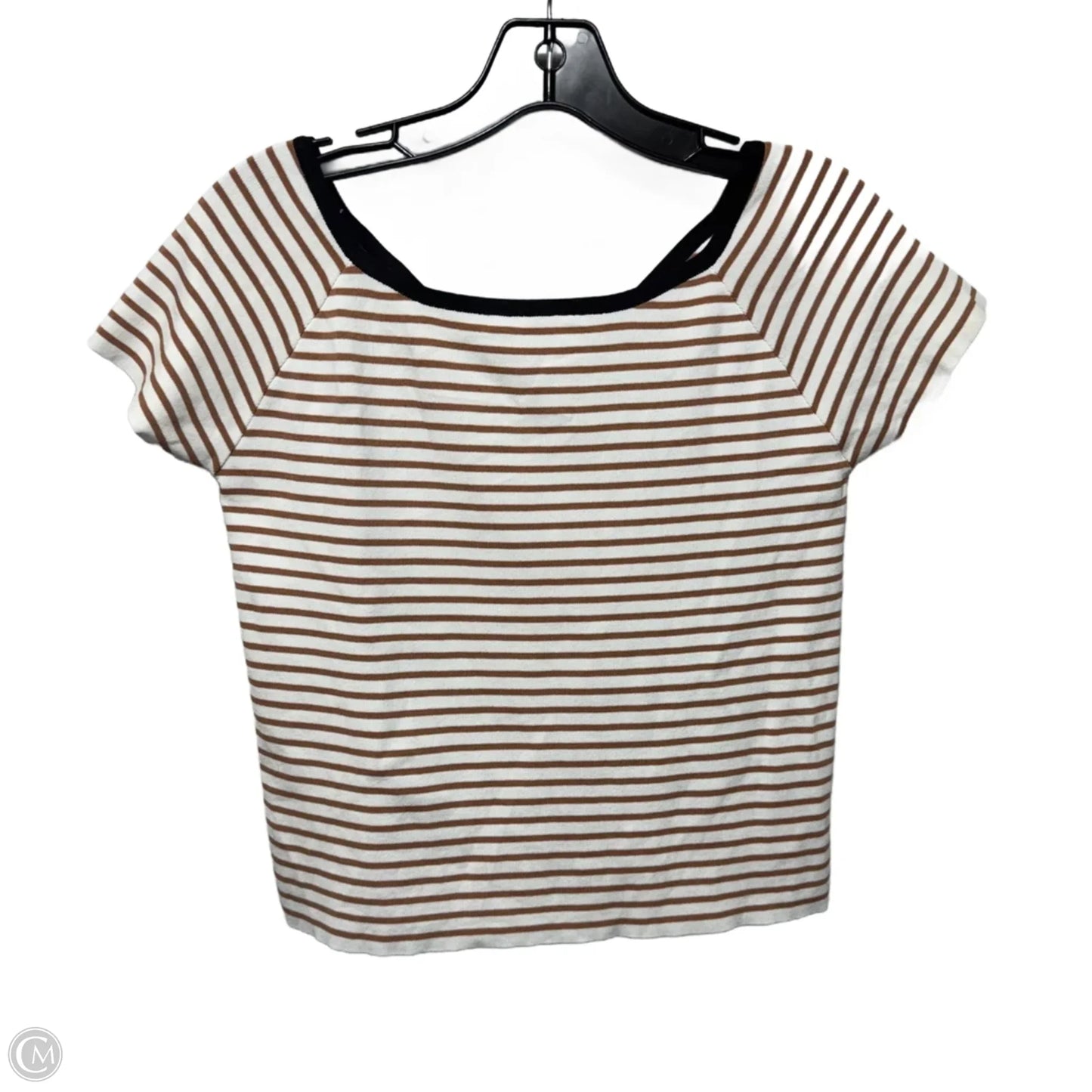 Top Short Sleeve By Prima In Striped Pattern, Size: M