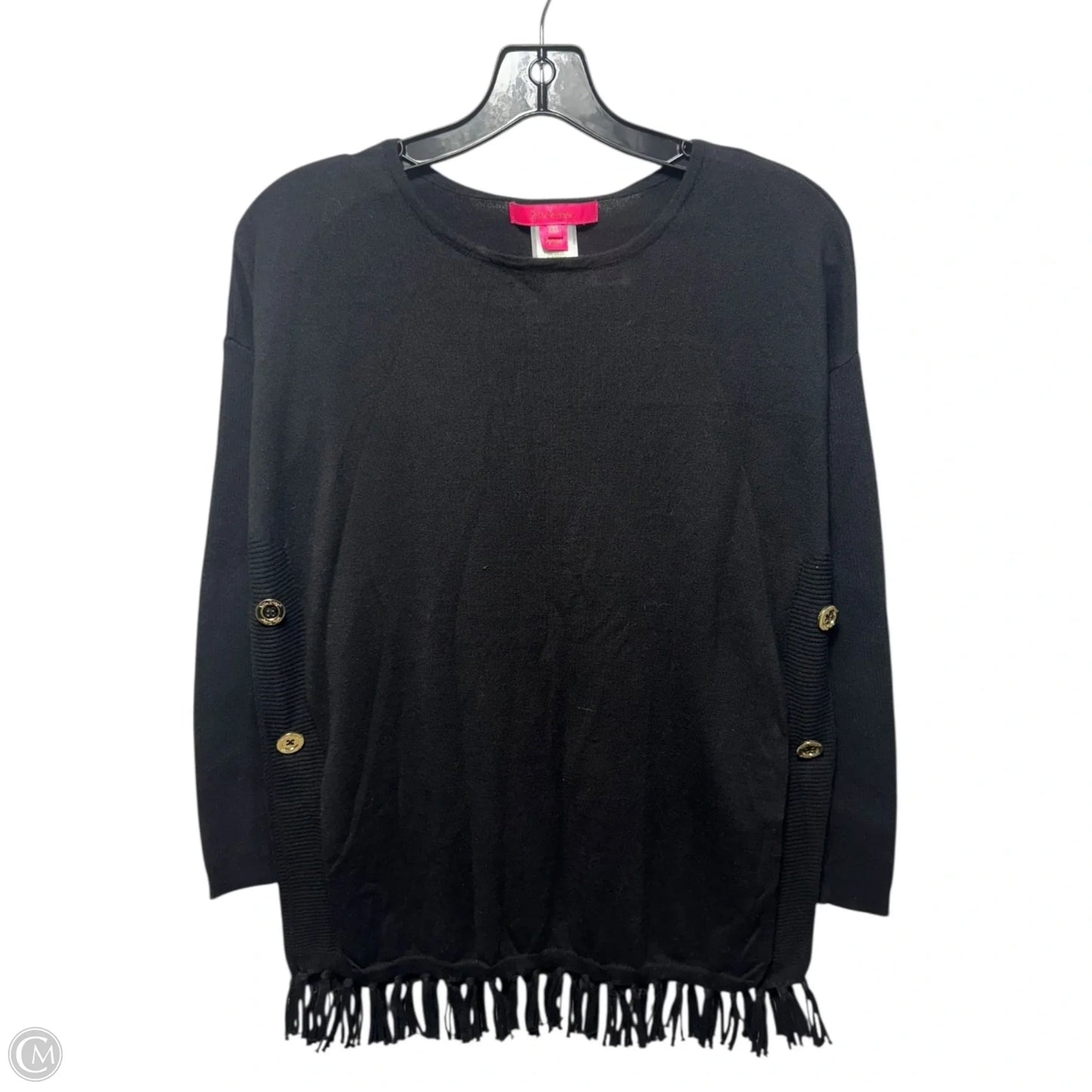 Ramona Fringe Sweater Designer By Lilly Pulitzer In Black, Size: XXS