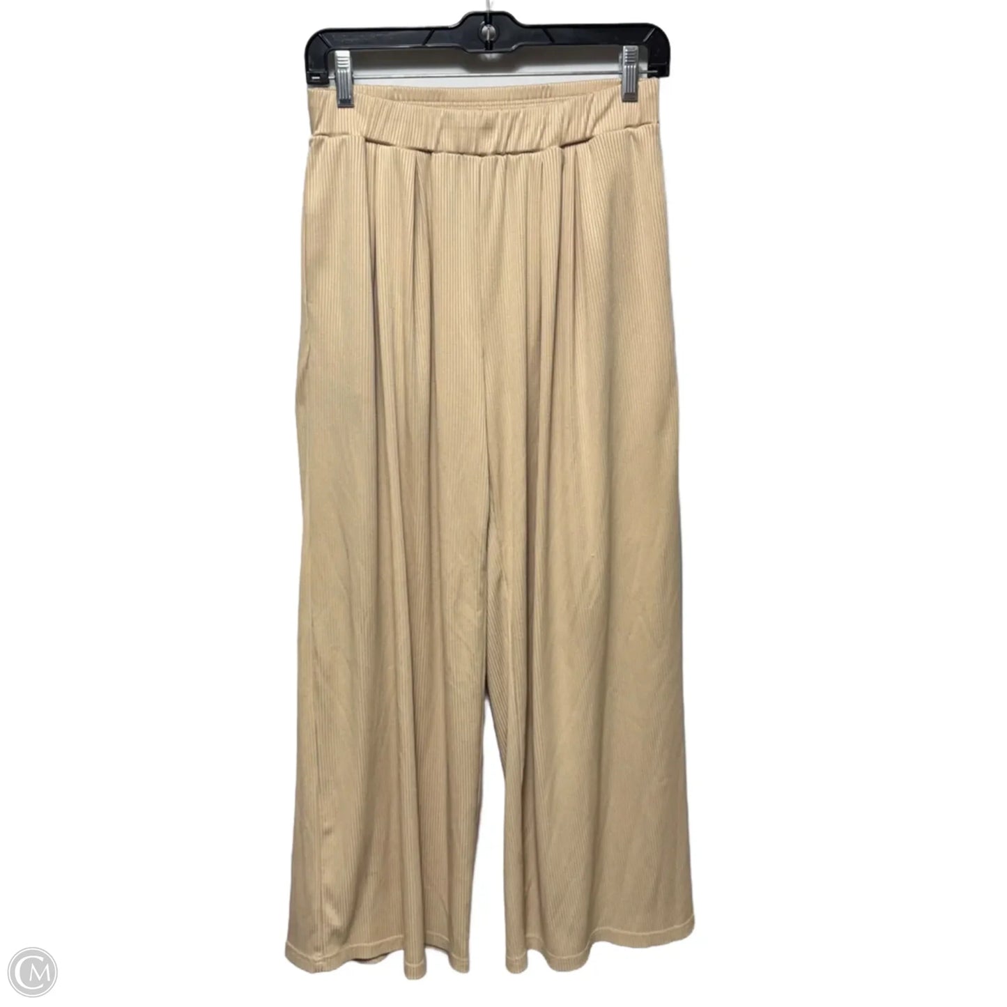 Ribbed Wide Leg Pants By Ekouaer In Beige, Size: M