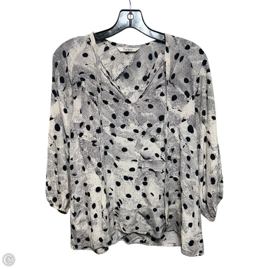 Silk Top Long Sleeve By Tucker In Polkadot Pattern, Size: S