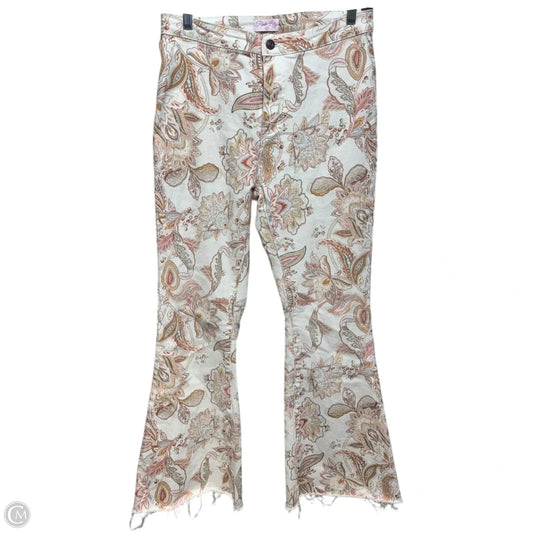 Paisley Jeans Flared By Pink Lily In Floral Print, Size: 6