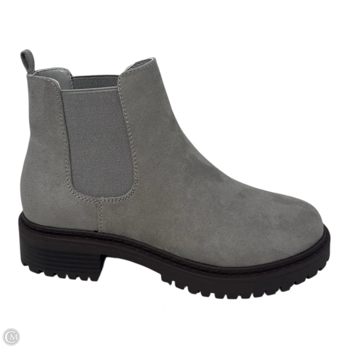 Boots Ankle Heels By Just Fab In Grey, Size: 7.5