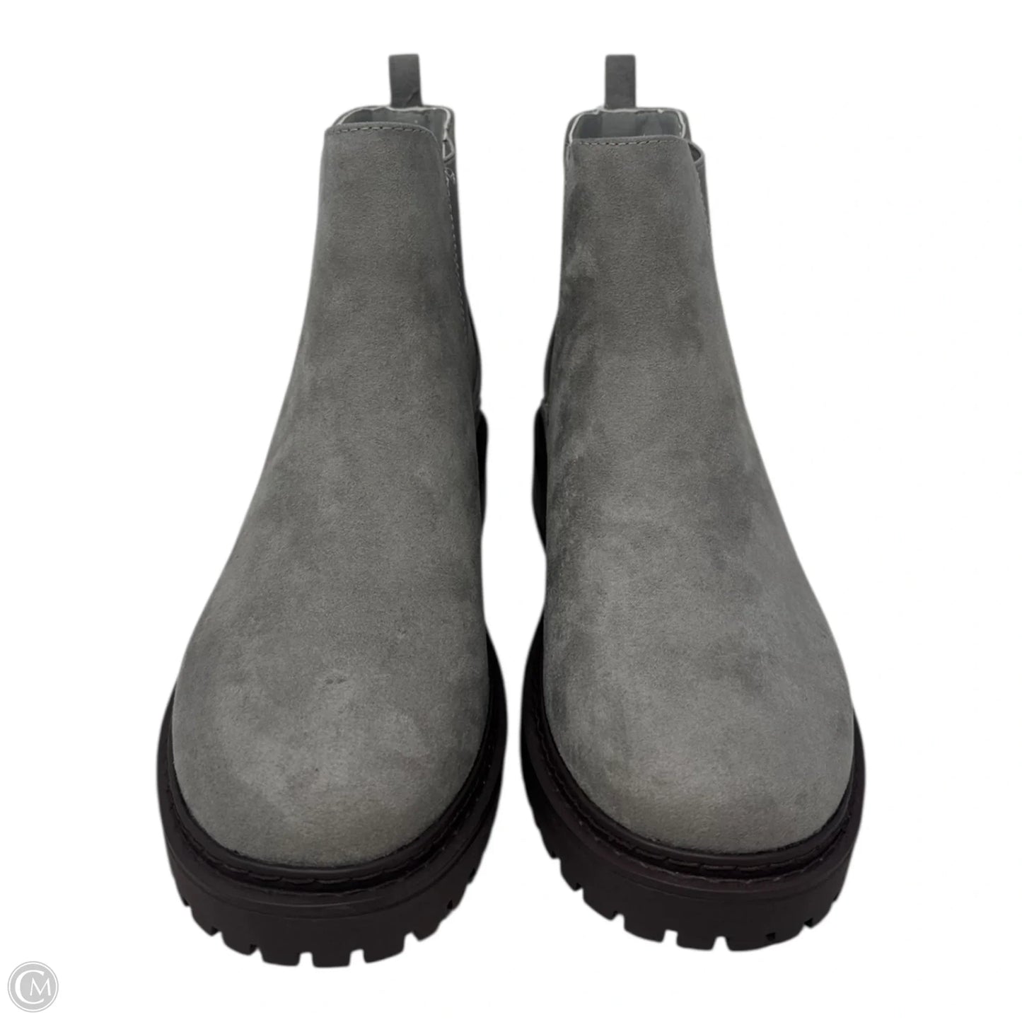 Boots Ankle Heels By Just Fab In Grey, Size: 7.5