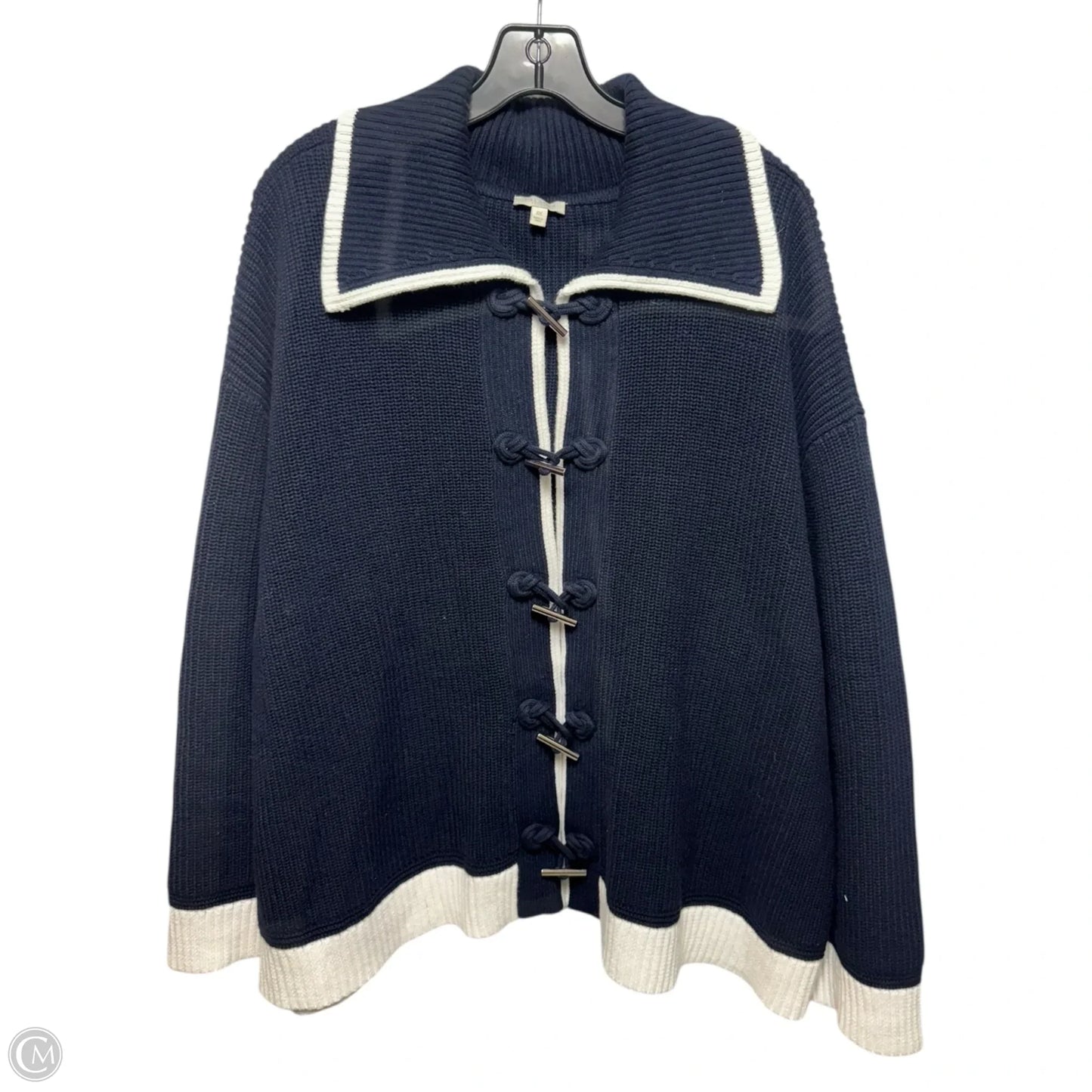 Sweater Cardigan By Talbots In Navy, Size: 3x