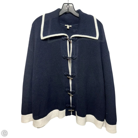 Sweater Cardigan By Talbots In Navy, Size: 3x