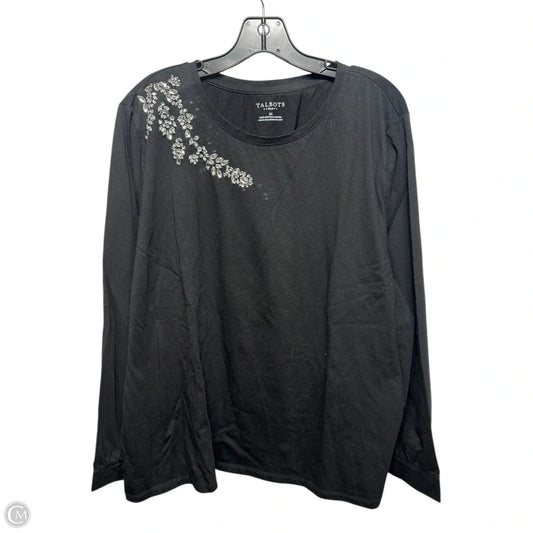 Embellished Top Long Sleeve By Talbots In Black, Size: 3x