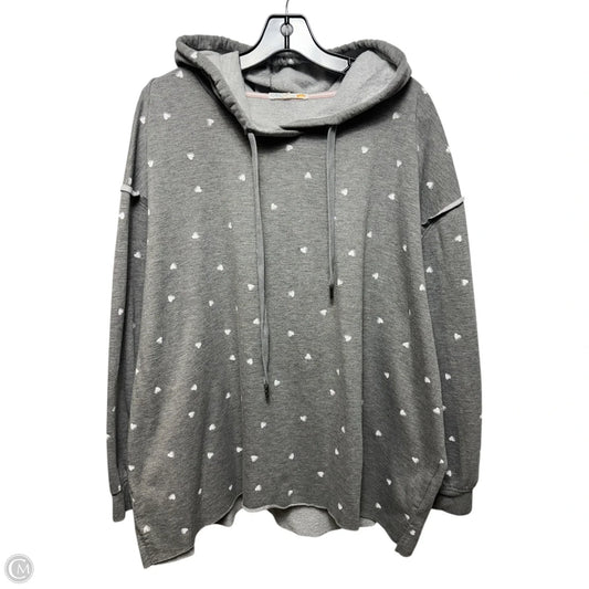 Heart Sweatshirt Hoodie By C And C In Grey, Size: 2x