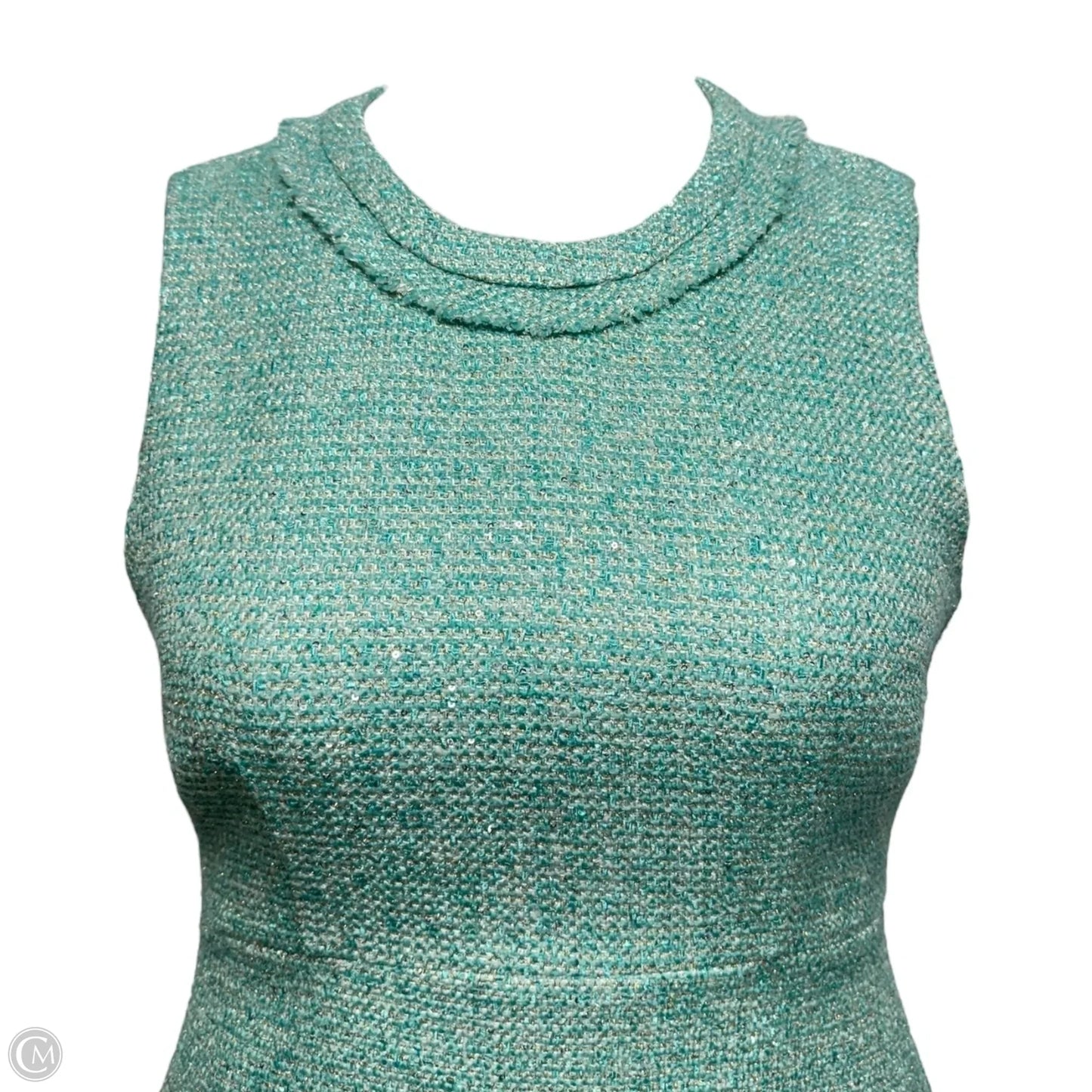 Terri Sequin Tweed SheathDress Designer By Kate Spade In Green, Size: 6