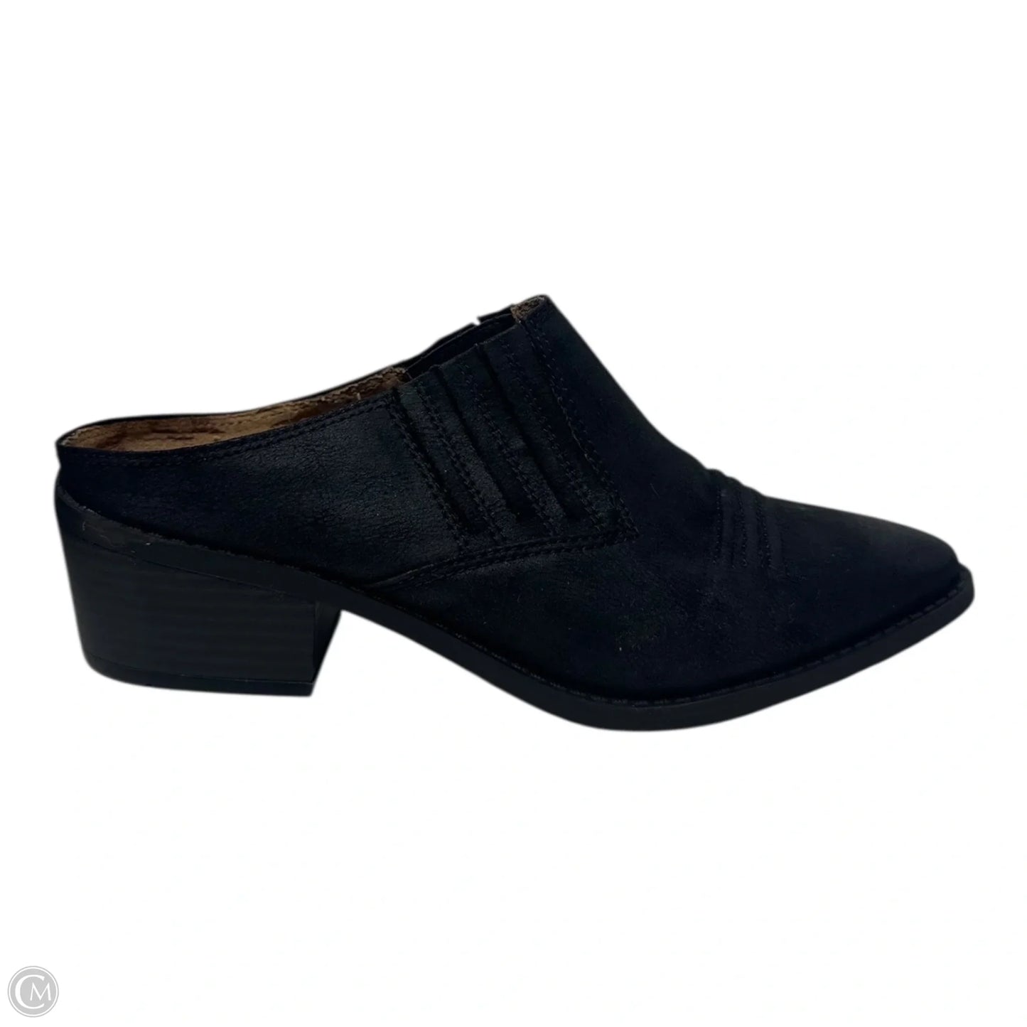 Western Mules Shoes Heels Block By White Mountain In Black, Size: 8