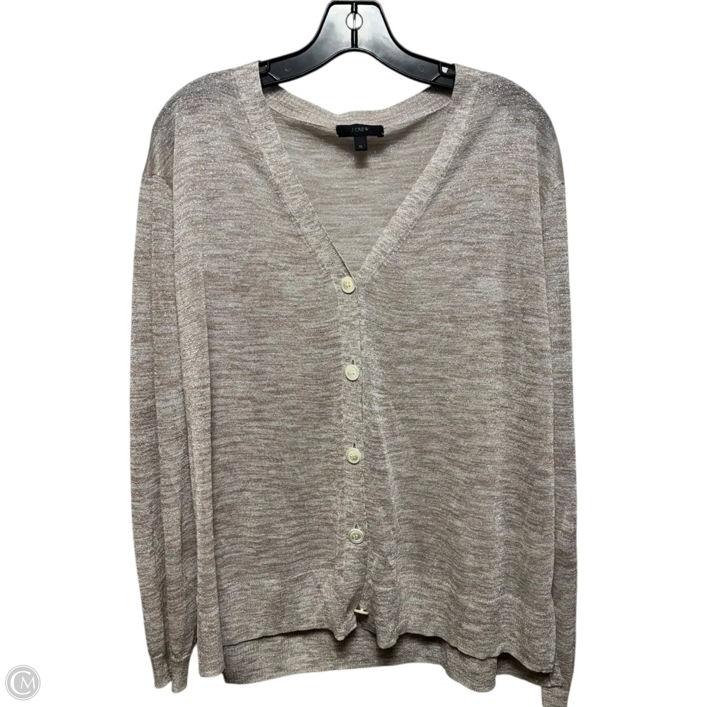 Sheer Metallic Sweater By J. Crew In Silver, Size: M