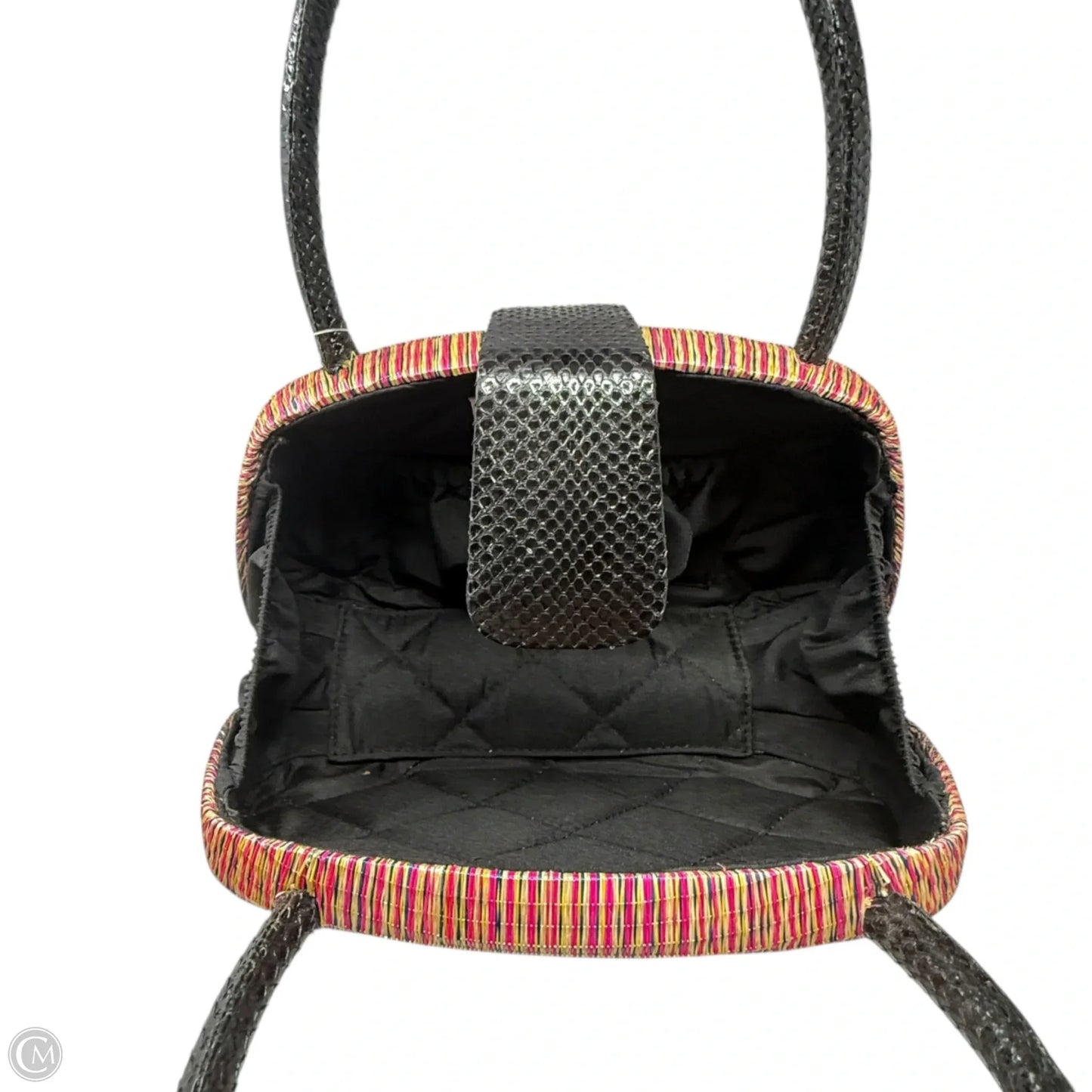 Fern Hardcase Woven Handbag By Bahay Bags, Size: Small