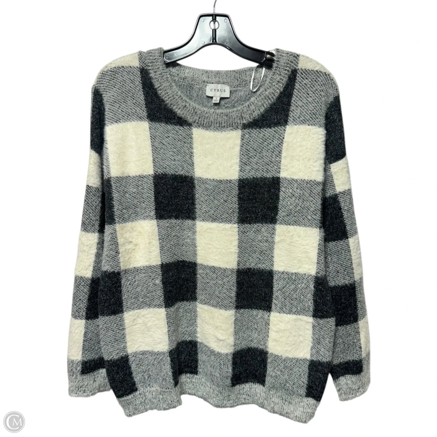Eyelash Sweater By Cyrus In Checkered Pattern, Size: S