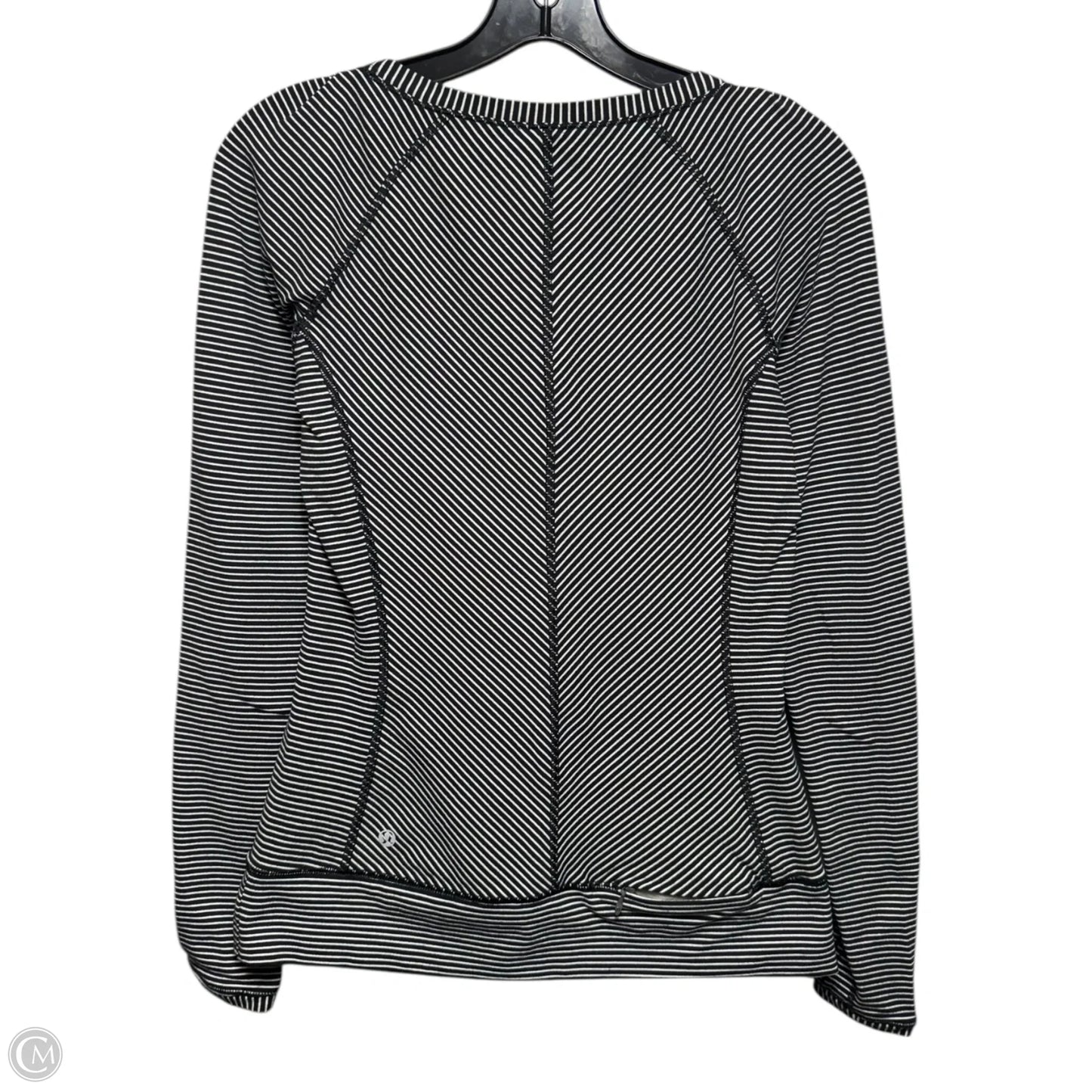Athletic Top Long Sleeve Collar By Lululemon In Striped Pattern, Size: 6