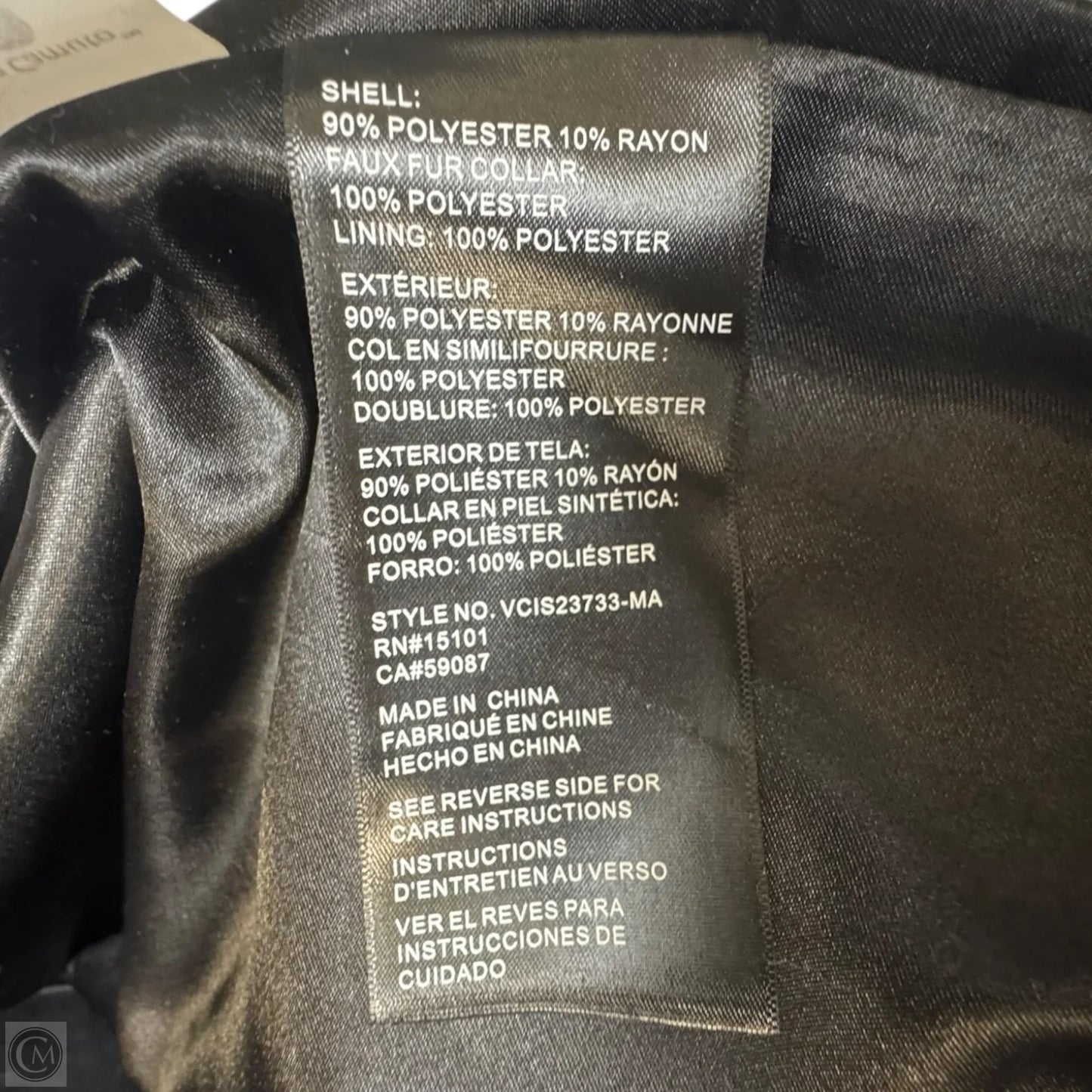 Coat  By Vince Camuto In Black, Size: S