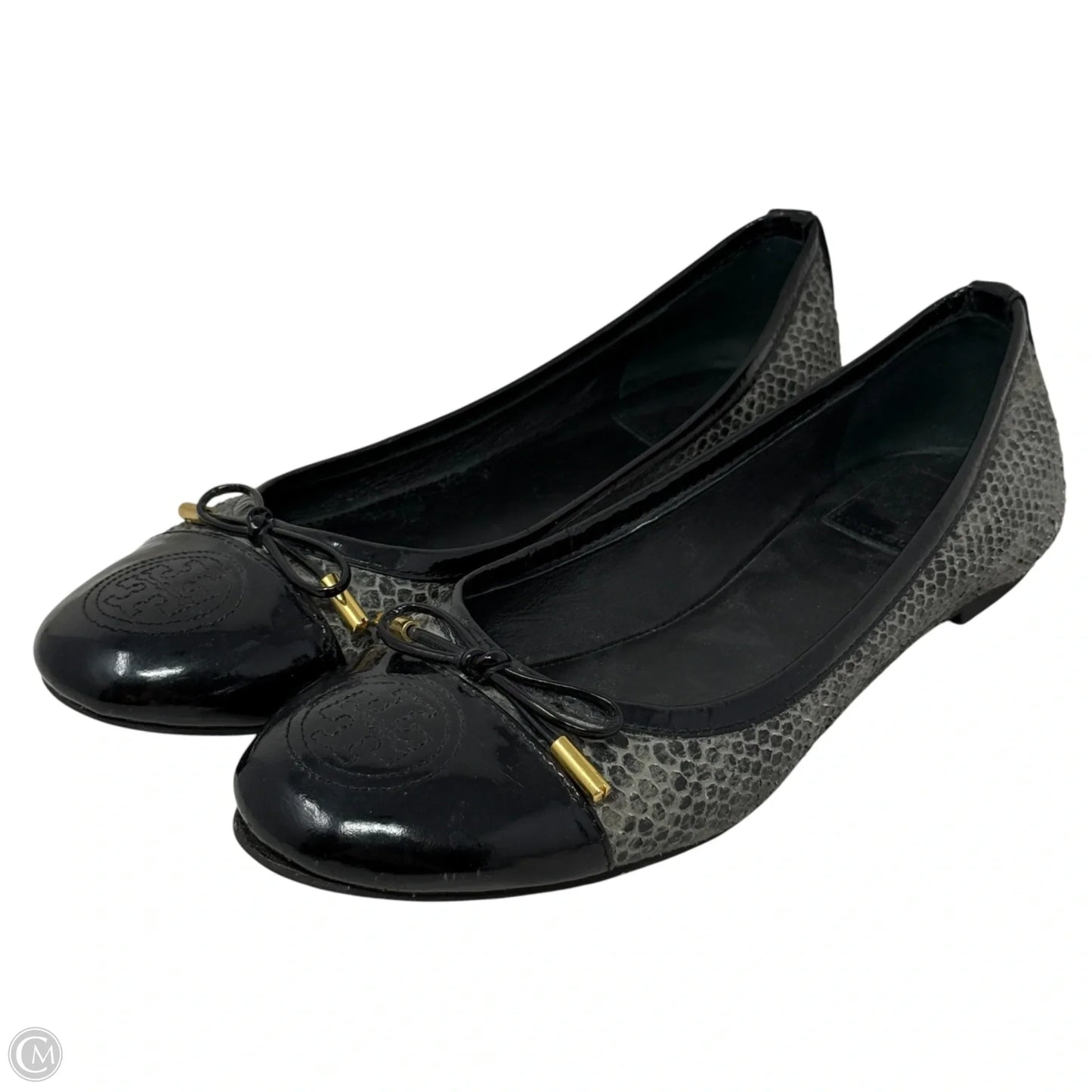 Verbena Tribal Snake Ballet Flats Designer By Tory Burch In Snakeskin Print, Size: 8.5