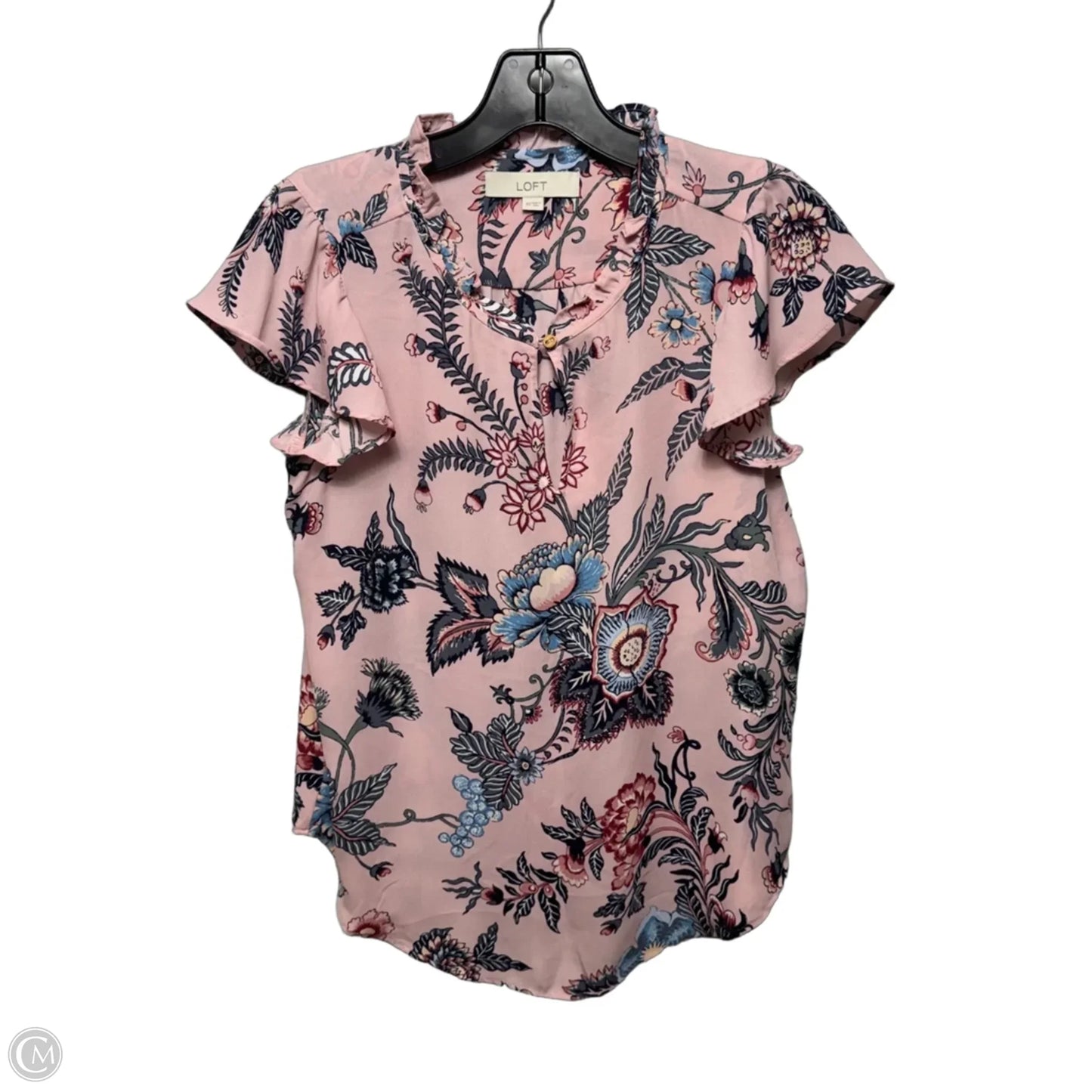 Top Short Sleeve By Loft In Floral Print, Size: Xs