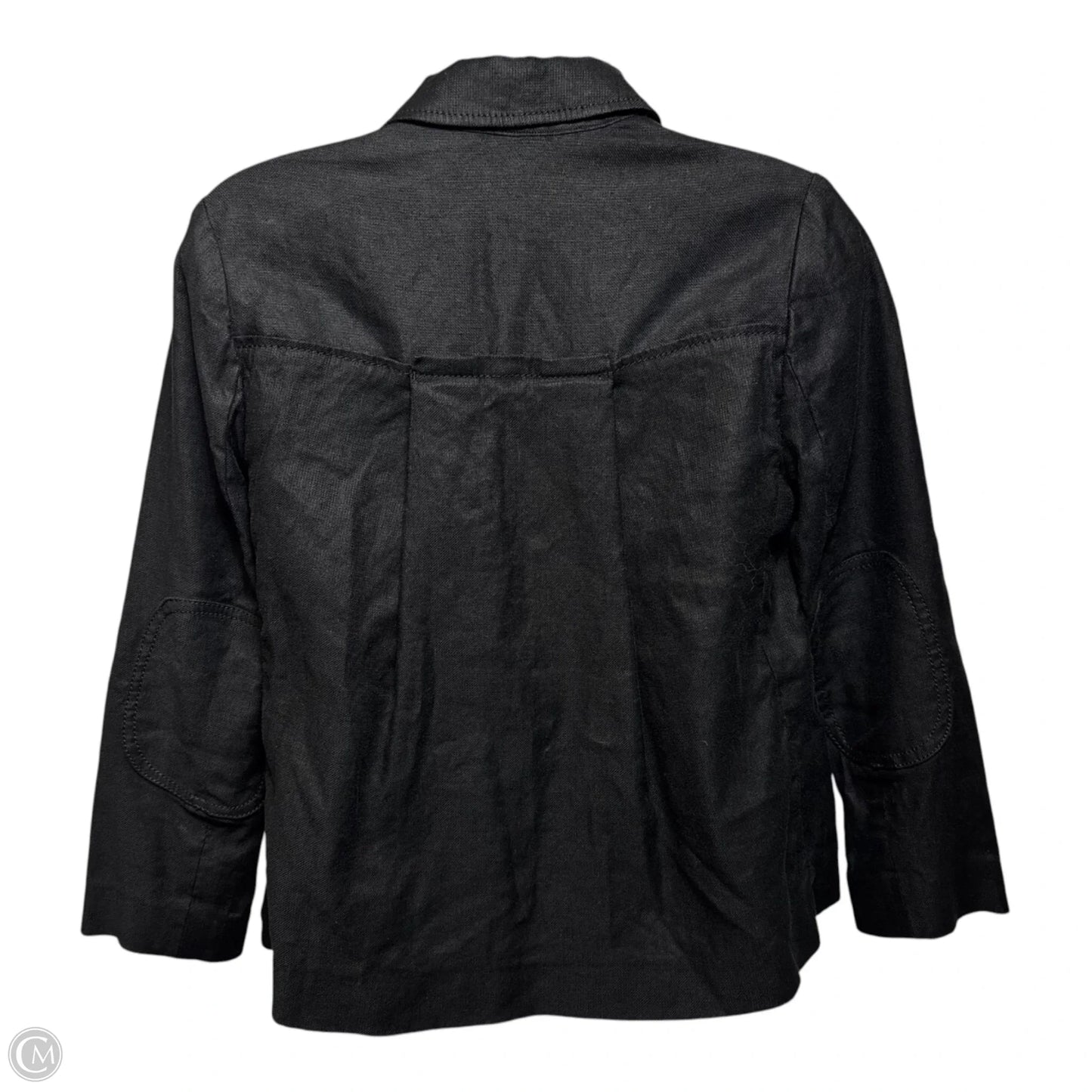 Linen Blend Blazer Jacket Designer By Diane Von Furstenberg In Black, Size: 2