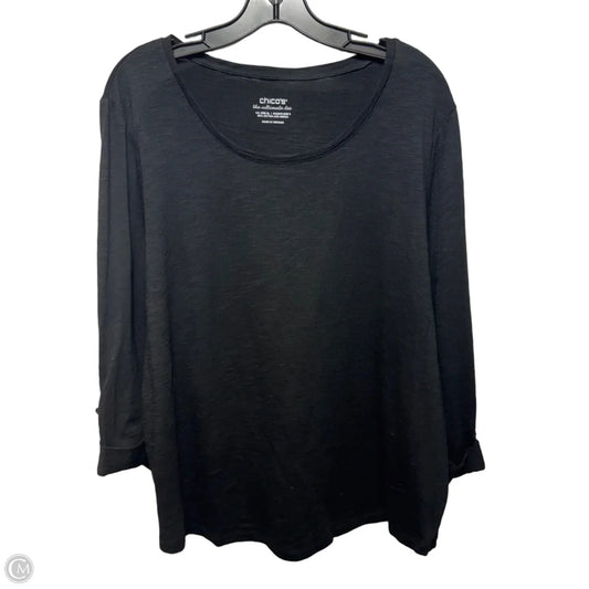 Top Long Sleeve By Chicos In Black, Size: Xl