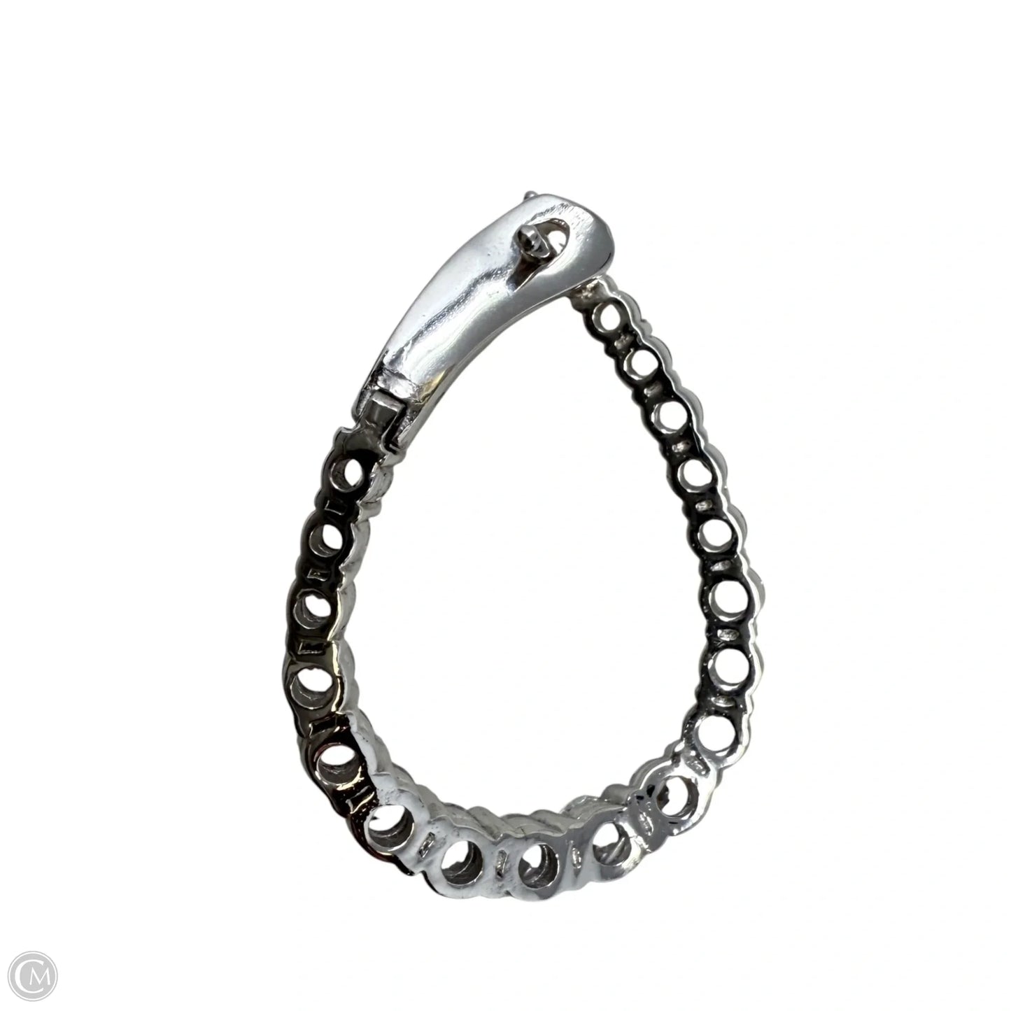 Sterling Silver Cubic Zirconia Teardrop Front and Back Hoop Earrings