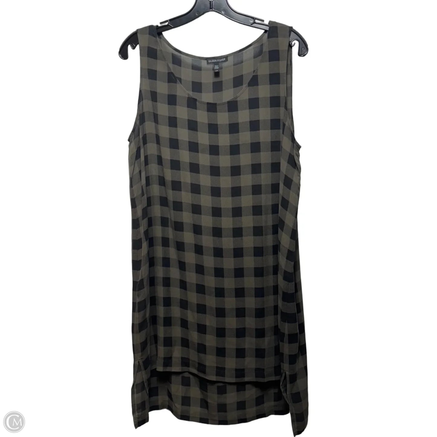 Tunic Sleeveless By Eileen Fisher In Plaid Pattern, Size: L
