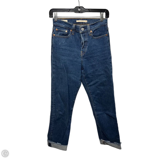 Wedgie Straight Jeans By Levis In Blue Denim, Size: 0/25