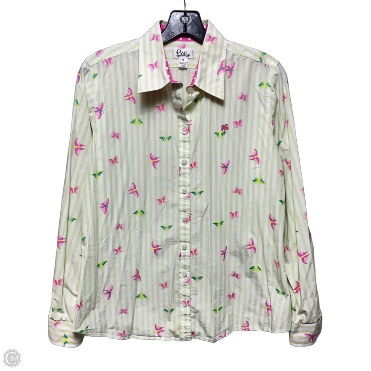 Vintage Top Long Sleeve Designer By Lilly Pulitzer In Animal Print, Size: 12