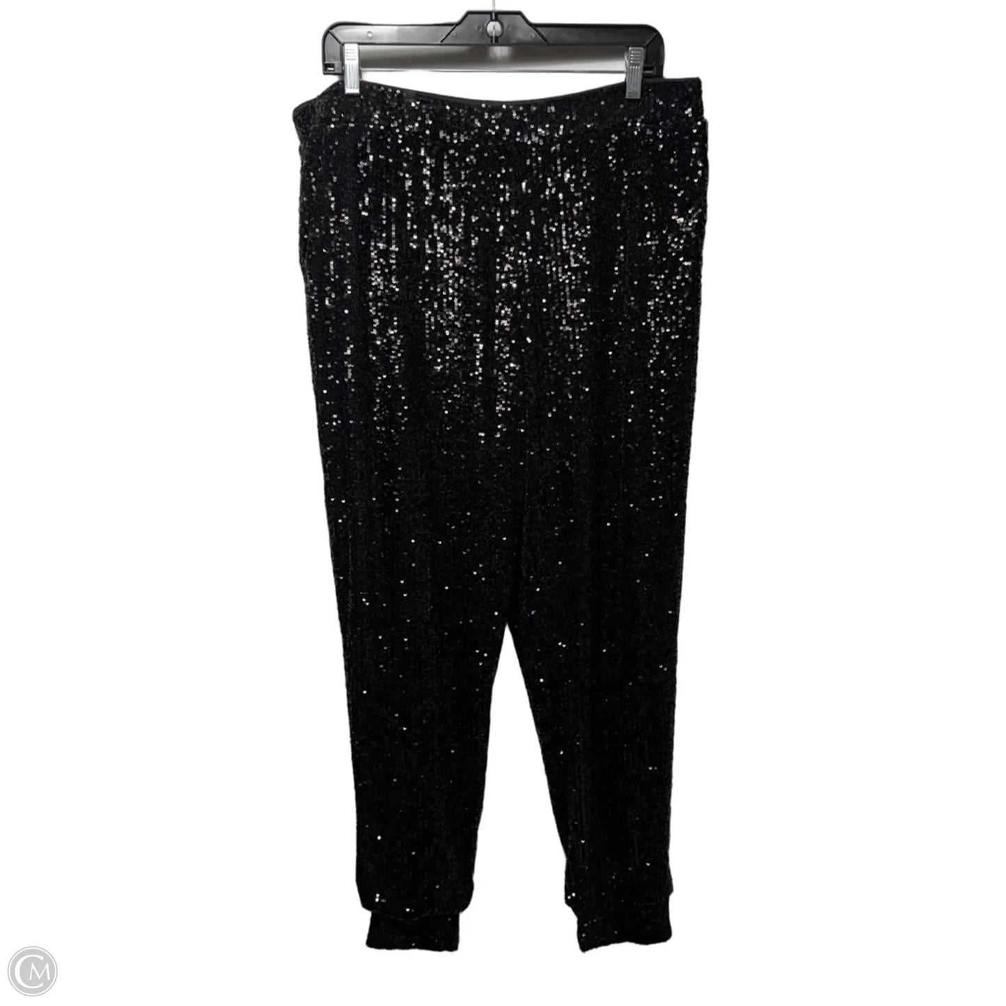 Sequin Joggers Pants Dress By Cable And Gauge In Black, Size: XL