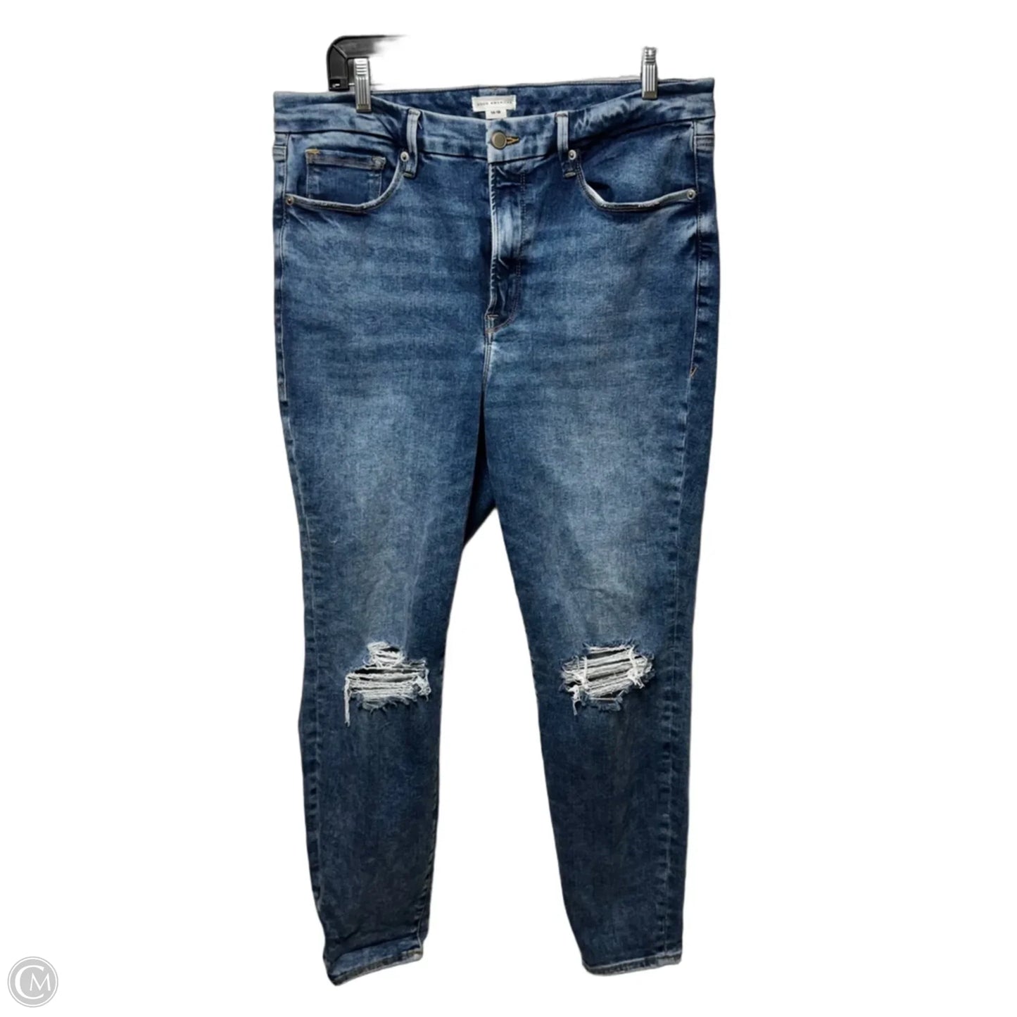 Jeans Boyfriend By Good American In Blue Denim, Size: 14-18