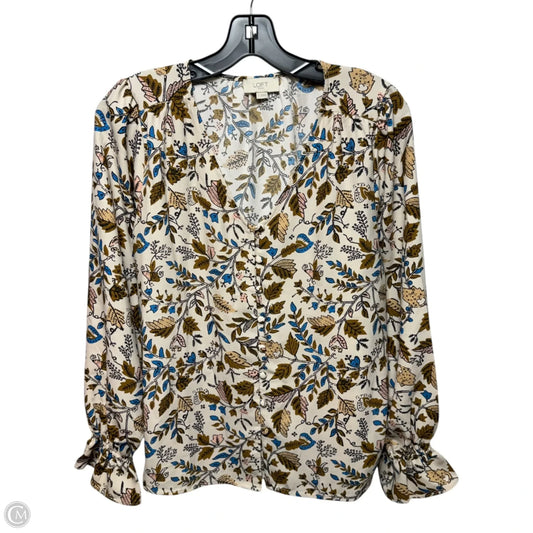 Top Long Sleeve By Loft In Floral Print, Size: S