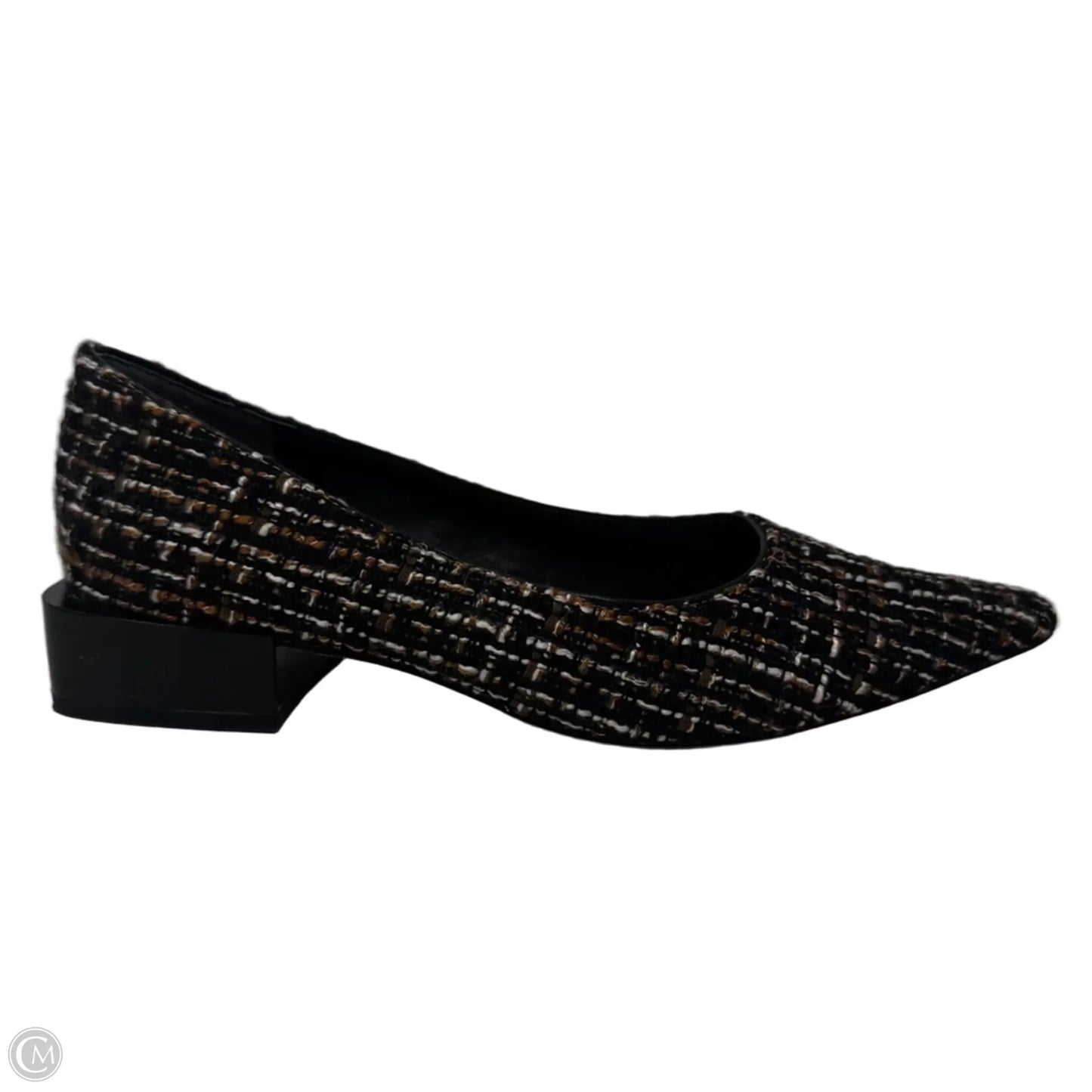 Tweed Block Heel Shoes By J Mclaughlin In Plaid Pattern, Size: 8