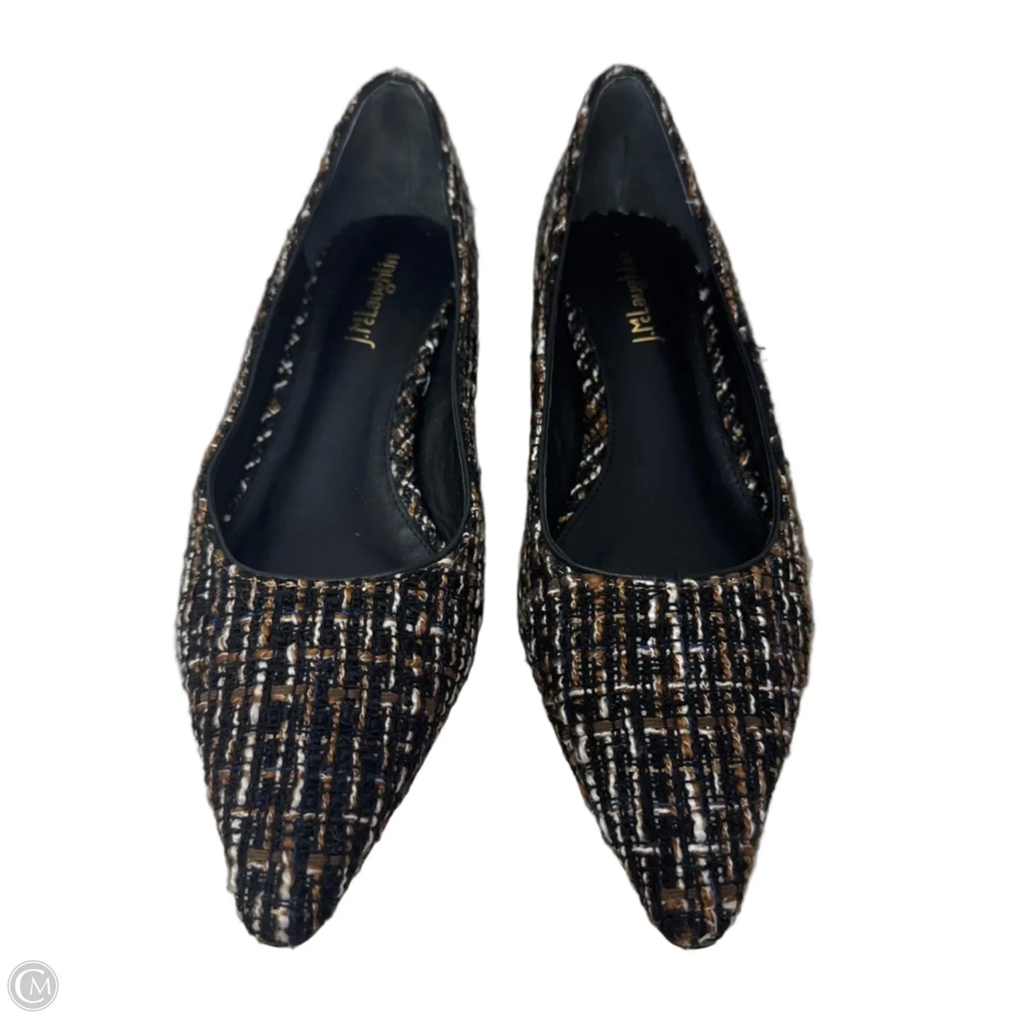 Tweed Block Heel Shoes By J Mclaughlin In Plaid Pattern, Size: 8
